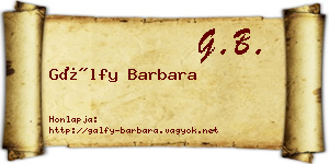 Gálfy Barbara névjegykártya